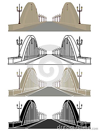 Santa Tereza Viaduct in Belo Horizonte, Brazil Vector Illustration