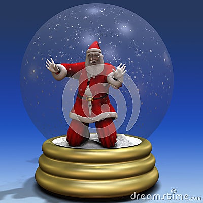 Santa Trapped in Snow Globe 3 Stock Photo