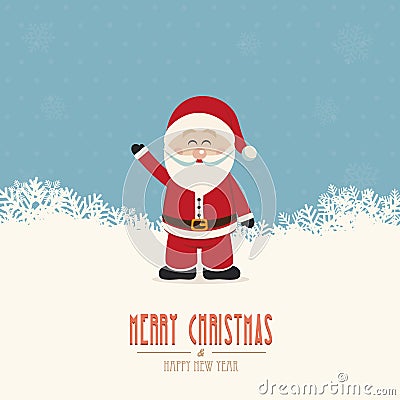 Santa wave snow winter background Vector Illustration