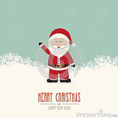 Santa wave snow winter background Vector Illustration