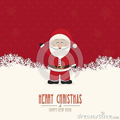 Santa wave snow winter background Stock Photo