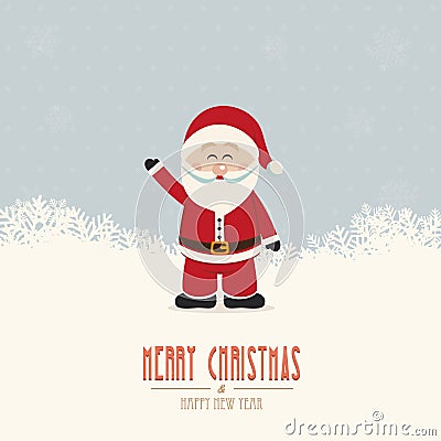 Santa wave snow winter background Stock Photo