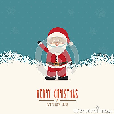 Santa wave snow winter background Stock Photo