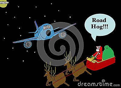 Santa Yells 'Road Hog'! Stock Photo