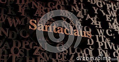 Santaclaus - Wooden 3D rendered letters/message Stock Photo