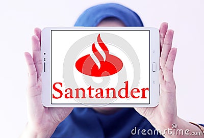 Santander bank logo Editorial Stock Photo