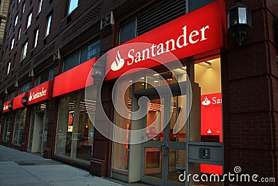 Santander Bank New York City Editorial Stock Photo