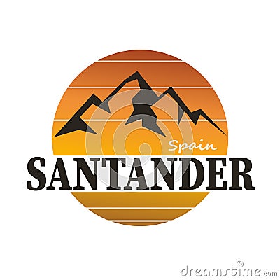 Santander Spain City Travel. Design logo Vector. white background Vector Illustration