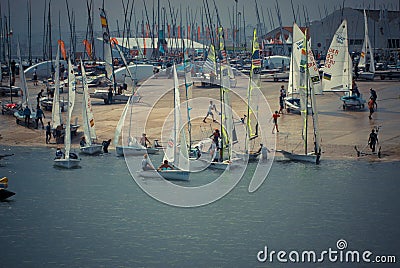 SANTANDER, SPAIN - Sep 14, 2014: Campeonato del mundo de Vela Editorial Stock Photo