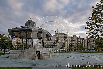 An image of an antique kiosk in Santander Editorial Stock Photo