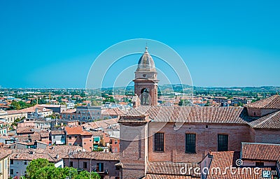 Santarcangelo view of the dome of the old church italy Rimini Italy Stock Photo