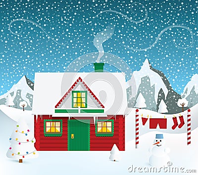 Santas house Vector Illustration