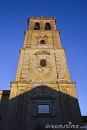 Santiago Apostle Church tower, Montilla, Spain Editorial Stock Photo