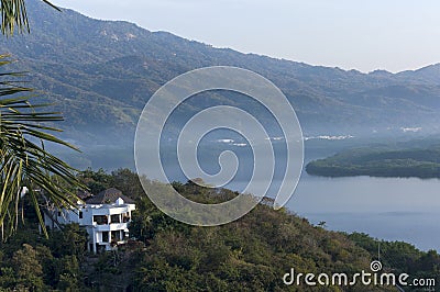 Santiago Bay Sunrise in Manzanillo Stock Photo