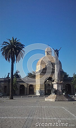 Santiago, Chile: La Paz`s Square and General Cemetery in Recoleta Stock Photo