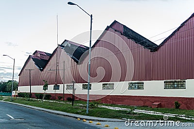 SANTIAGO DE CUBA, CUBA - FEB 6, 2016: View of Ron Caney rum factory in Santiago de Cub Stock Photo