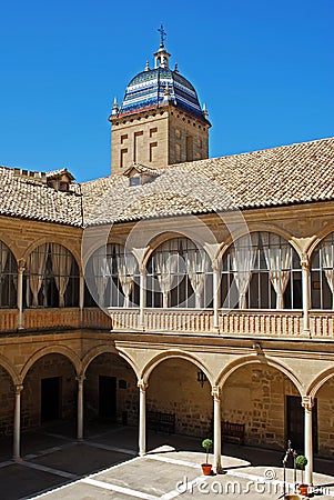 Santiago Hospital courtyard, Ubeda, Spain. Stock Photo