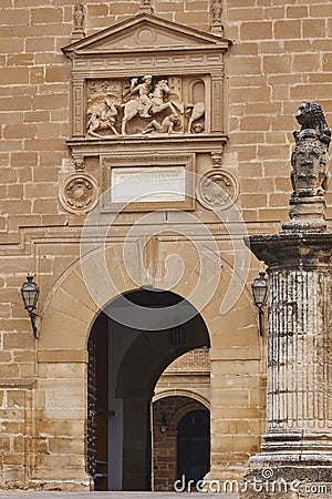 Santiago hospital stone facade 16th century. Unesco heritage. Ubeda, Jaen Stock Photo