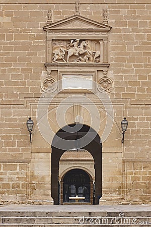 Santiago hospital stone facade 16th century. Unesco heritage. Ubeda, Jaen Stock Photo