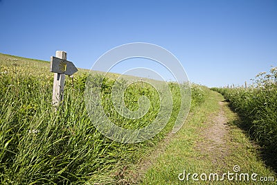 Santiago pilgrimage path Stock Photo