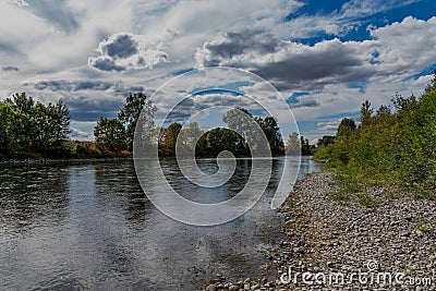 Riverside by the Santiam River Stock Photo