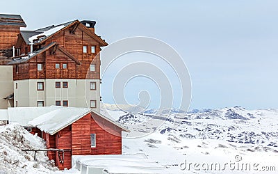 Santigo, Chile - August 2011 - Amazing view of the andes mountain in Valle Nevado Stock Photo