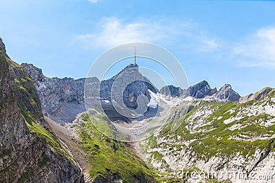 Santis and Alpstein massif Stock Photo