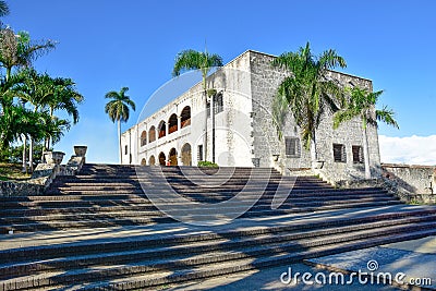 Santo Domingo, Dominican Republic. Alcazar de Colon (Diego Columbus House), Spanish Square. Stock Photo