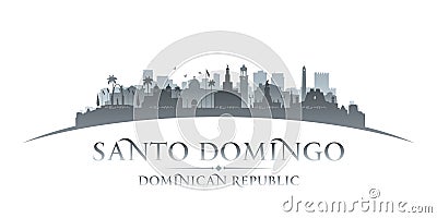 Santo Domingo Dominican Republic city silhouette white background Vector Illustration