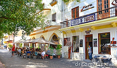 Santo Domingo, Dominican Republic. Street life and view of Calle el Conde and Colonial Zone of Santo Domingo city. Editorial Stock Photo