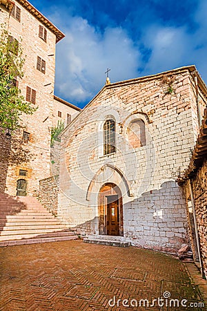 Santo Stefano Church in Assisi Stock Photo