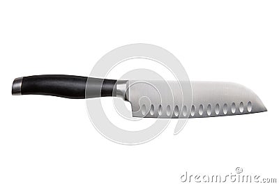 A Santoku Knife. Isolated on white with clipping p Stock Photo