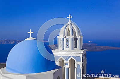 Santorini church - Greece Stock Photo