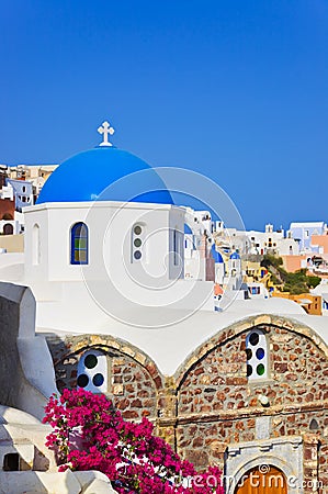 Santorini church (Oia), Greece Stock Photo