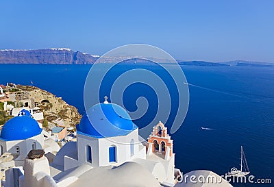 Santorini church (Oia), Greece Stock Photo