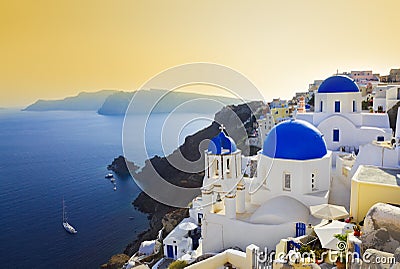 Santorini church (Oia), Greece Stock Photo