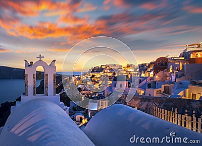 Santorini in the evening Stock Photo