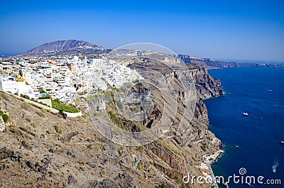 Santorini island spectacular view, Fira city, Greece Stock Photo