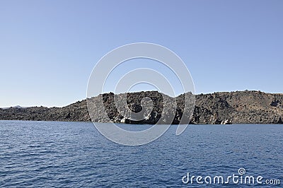Santorini, 2nd september: Sailing boat journay in the Santorini Caldera Editorial Stock Photo