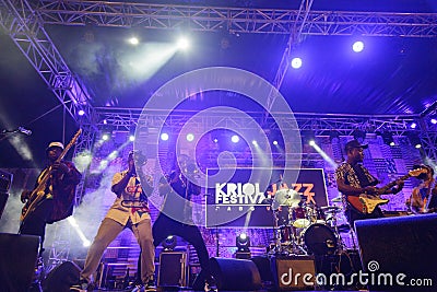 SANTROFI, Ghana. Kriol Jazz Festival Editorial Stock Photo