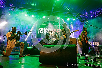 SANTROFI, Ghana. Kriol Jazz Festival Editorial Stock Photo