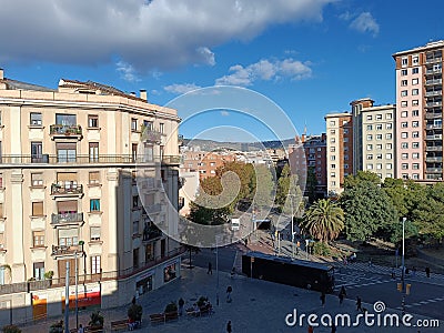 Sants Plaça, Barcelon, Catalonia, Spain. Editorial Stock Photo