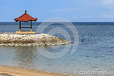 Sanur beach in Bali, Indonesia. Editorial Stock Photo