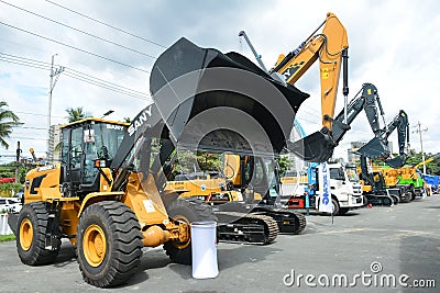 Sany sw953k1 wheel loader at Philconstruct in Pasay, Philippines Editorial Stock Photo