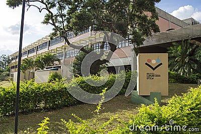 Sao Carlos, SP, Brazil - Feb 25 2021: `BCo` also know as Communitarian Library at UFSCar campus Editorial Stock Photo