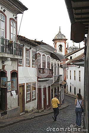 Sao Francisco street Ouro Preto Editorial Stock Photo