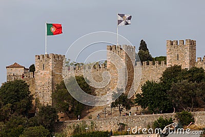 Sao Jorge Castle in Lisbon, Portugal Editorial Stock Photo