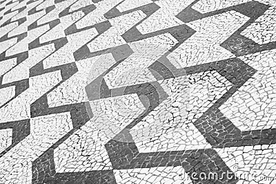 Sao Paulo Brazil Classic Sidewalk Pattern Stock Photo