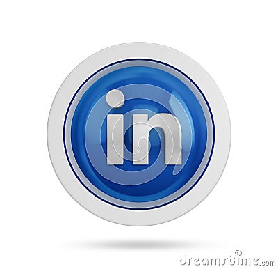 Sao Paulo, Brazil - January 22, 2023: 3D representation of the Linkedin social network icon in the shape of a sphere with Cartoon Illustration