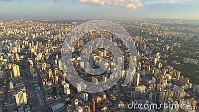 SAO PAULO, BRAZIL - MAY 3, 2018: Aerial view of living houses residential buildings in city centre. Drone shot in 4K stock video SAO PAULO, BRAZIL - MAY 3, 2018: Aerial view of living houses residential buildings in city centre. Drone shot in 4K stock video